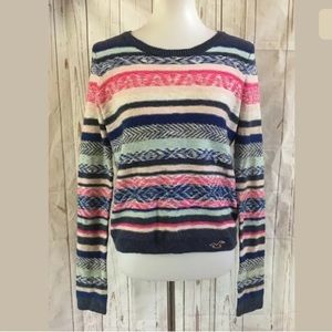 HOLLISTER Striped Sweater Cotton Crew